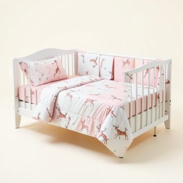 Risinger Baby Girl Deer Family Nursery 12 Piece Crib Bedding Set (synthetic illustration; no displayed measurements)