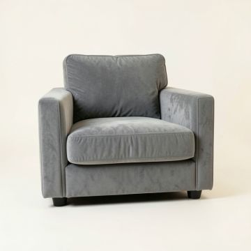 Linden Edge Upholstered Armchair - Gray (synthetic illustration; no displayed measurements)