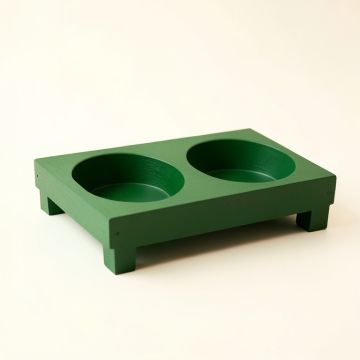 Maple Falls Pet Feeding Stand With Two Plain Empty Bowls - Green (synthetic illustration; no displayed measurements)