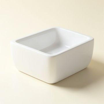 White Ceramic Rectangular Vessel Bathroom Sink (synthetic illustration; no displayed measurements)