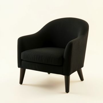Brook Branch Upholstered Armchair - Black (synthetic illustration; no displayed measurements)