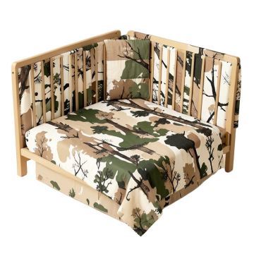 Woodland Camo 4 Piece Crib Bedding Set