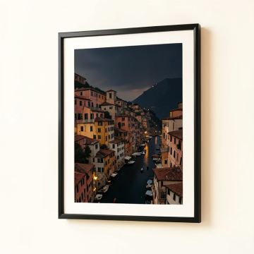 Dark Side Of Portovenere Framed Photographic Print (synthetic illustration; no displayed measurements)