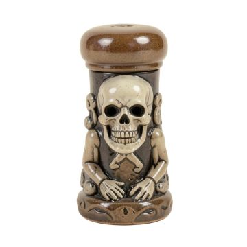 Ebros Gift Gothic Day Of The Dead Graveyard Garnish Meditating Skeleton Salt And Pepper Shaker Set