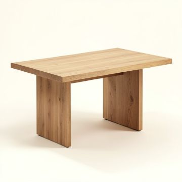Overbay Extendable Rubberwood Solid Wood Dining Table (synthetic illustration; no displayed measurements)