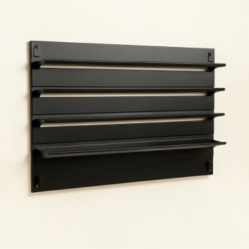 Sage Crossing Empty Wall-Mounted Tool Organizer Panel - Black (synthetic illustration; no displayed measurements)