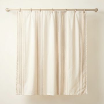Reed Bridge Shower Curtain Hanging Flat From A Plain Rod - Cream (synthetic illustration; no displayed measurements)