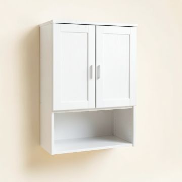 Clay Bend Wall-Mounted Laundry Cabinet - White (synthetic illustration; no displayed measurements)