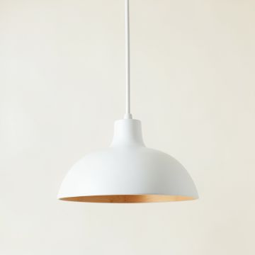 Cliff Brook Pendant Light Suspended From One Plain Cable - White (synthetic illustration; no displayed measurements)