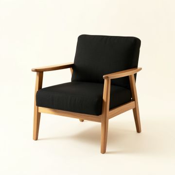 Juniper Bend Upholstered Armchair - Black (synthetic illustration; no displayed measurements)