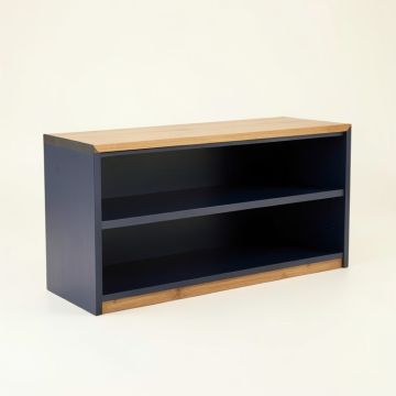 Cove Bend Low Bookcase - Navy (synthetic illustration; no displayed measurements)