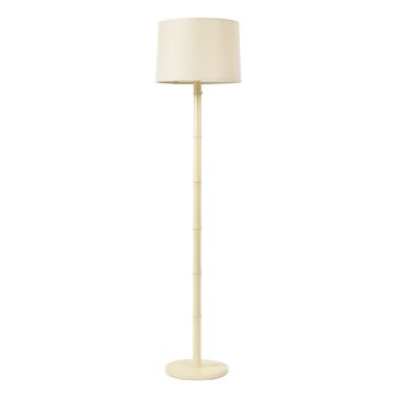 Flint Bridge Floor Lamp With A Plain Fabric Shade - Cream
