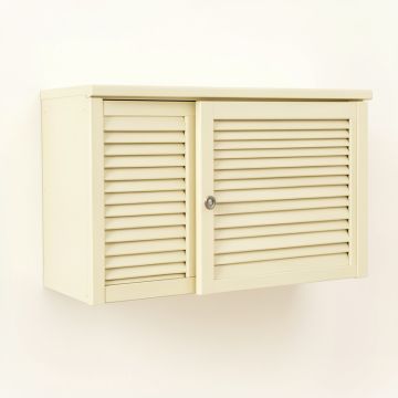 Stone Arc Wall-Mounted Entry Cabinet - Cream (synthetic illustration; no displayed measurements)