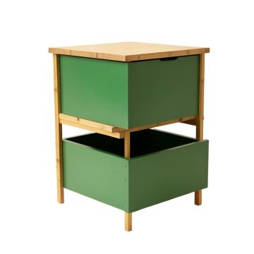 Wren Bend Freestanding Pull-Out Hamper Cabinet - Green