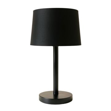 Ash Crest Table Lamp With A Plain Fabric Shade - Black