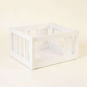 Wren Falls Empty Furniture-Style Pet Crate - White (synthetic illustration; no displayed measurements)