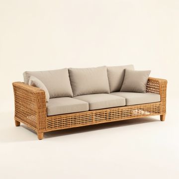 Axtell 4 Piece Teak Sofa Seating Group With Cushions (synthetic illustration; no displayed measurements)
