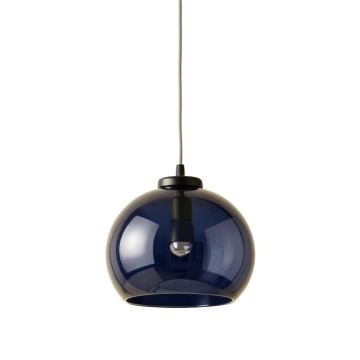 Vale Arc Pendant Light Suspended From One Plain Cable - Navy
