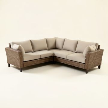 Abbass Patio 5 Piece Sectional Seating Group With Cushions (synthetic illustration; no displayed measurements)