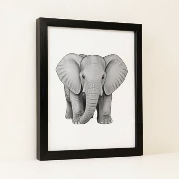 Mattapoisett Playful Elephant Framed Art (synthetic illustration; no displayed measurements)