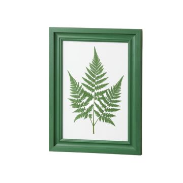 Wood Framed Wall Decor With Fern Fronds - 6 Piece Picture Frame Print Set On Wood