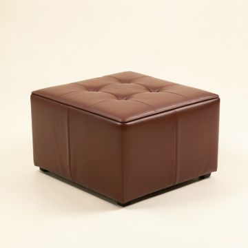 Sigler 35.5 '' Wide Faux Leather Tufted Square Cocktail Ottoman (synthetic illustration; no displayed measurements)