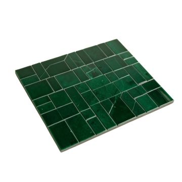 Apollo Tile Emerald Green Glass Mosaic Tile - 11.3 '' X 11.3 '' Sheet For Kitchen