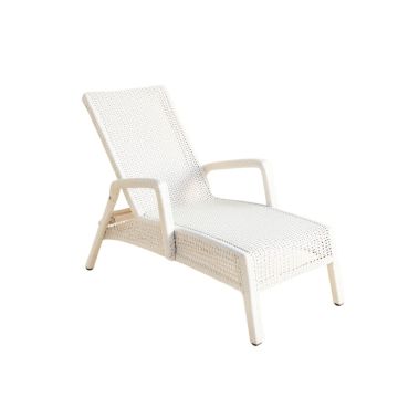 Pine Arc Outdoor Lounge Chair - White (synthetic illustration; no displayed measurements)