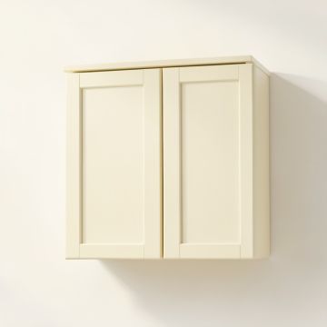 Slate Bend Wall-Mounted Entry Cabinet - Cream (synthetic illustration; no displayed measurements)