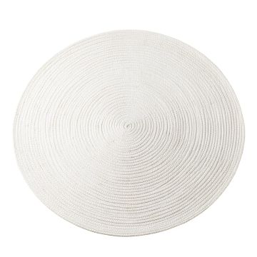 Birch Bend Round Area Rug - White
