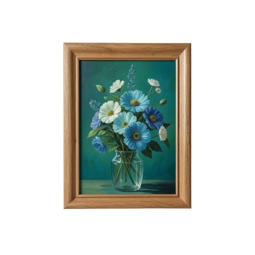 Flowers In Unity Teal By David Bromstad - Picture Frame Painting Print On Plastic