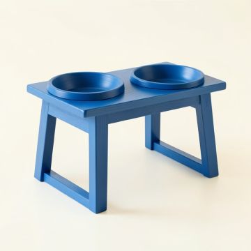 Harbor Dale Pet Feeding Stand With Two Plain Empty Bowls - Blue (synthetic illustration; no displayed measurements)