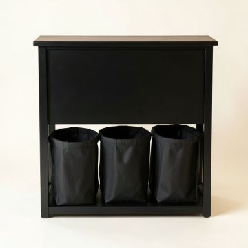 Sage Crest Laundry Sorting Station With Plain Removable Bags - Black (synthetic illustration; no displayed measurements)