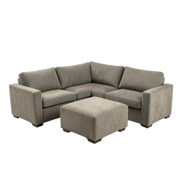 Serra 157 '' Wide Microfiber/Microsuede Right Hand Facing Corner Sectional With Ottoman