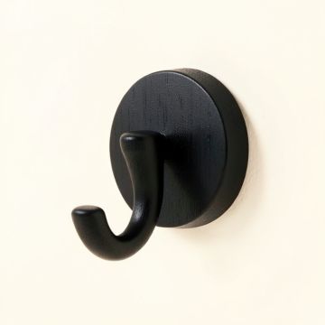 Moss Crossing Wall-Mounted Robe Hook - Black (synthetic illustration; no displayed measurements)