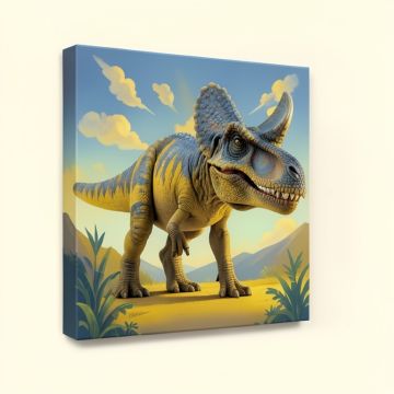 Manette Triceratops Dinosaur Artwork Wall Panel (synthetic illustration; no displayed measurements)