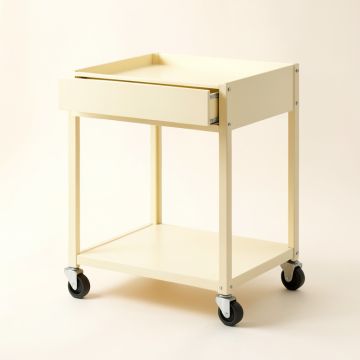 Aspen Dell Empty Rolling Workshop Cart - Cream (synthetic illustration; no displayed measurements)