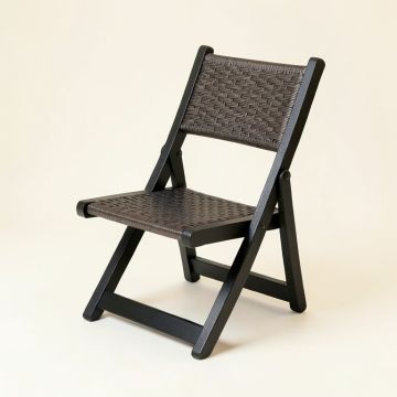 Aspen Brook Folding Outdoor Chair - Black (synthetic illustration; no displayed measurements)