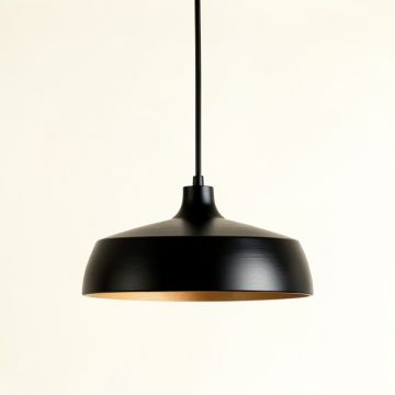 Ash Crest Pendant Light Suspended From One Plain Cable - Black (synthetic illustration; no displayed measurements)