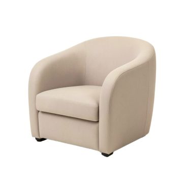 Abel Curved Arm Chair In Clear (synthetic illustration; no displayed measurements)