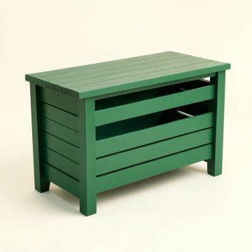 Fern Crest Narrow Outdoor Storage Bench - Green (synthetic illustration; no displayed measurements)