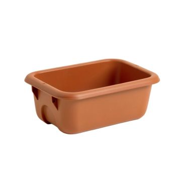 Brook Crest Empty Railing Planter With Integral Brackets - Terracotta