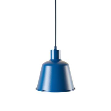 Glen Bend Pendant Light Suspended From One Plain Cable - Blue