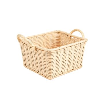 Holly Branch Empty Storage Basket - Cream