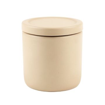 Oak Arc Storage Canister With Lid - Beige