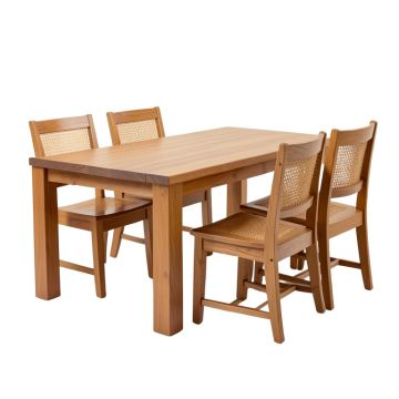 Villani 5 - Piece Drop Leaf Rubberwood Dining Set