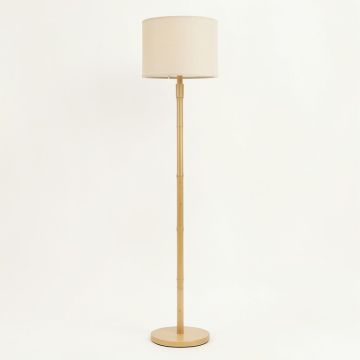 Holly Crest Floor Lamp With A Plain Fabric Shade - Beige (synthetic illustration; no displayed measurements)