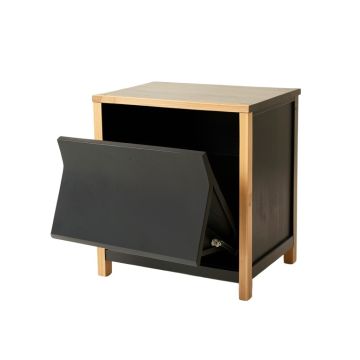 Stone Crossing Freestanding Pull-Out Hamper Cabinet - Black