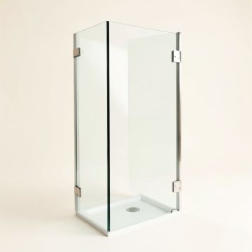 Kinkade Xl 32.25 '' W X 80 '' H Hinged Frameless Shower Door (synthetic illustration; no displayed measurements)