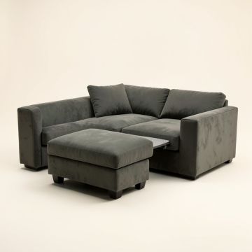 Anneluise 124 '' Wide Microfiber/Microsuede Reversible Modular Sofa & Chaise With Ottoman (synthetic illustration; no displayed measurements)